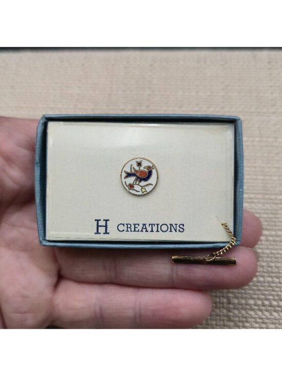 Other - Vintage H Creations Pennsylvania Dutch Distelfink Enamel Tie Tac Clasp B1572